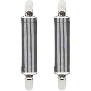 Hold’Em 1” Boot Straps Leg Pant Stirrup Elastic Extra Heavy Clips - Gray/White